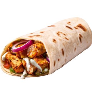 Kurczak (halal) Wrap meal with frytki (curly fries-small)