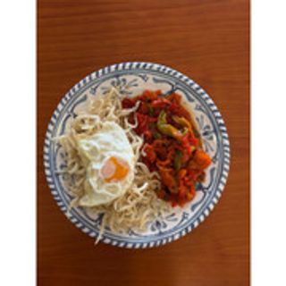 Chanquetes huevos y pimientos