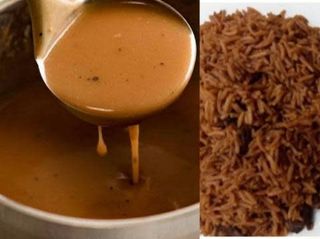 Beef pilau and gravy 