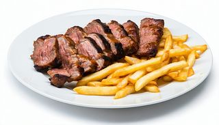 Piept porc cu cartofi prajiti