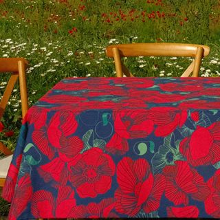 სუფრა - ყაყაჩო შავი 140x140სმ პოლიესტერი