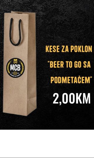 MCB poklon vrećica sa podmetačem za pivo 4/1