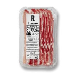 Panceta Curada Raza Duroc, Selección Especial, Loncheado, 80 Gr.