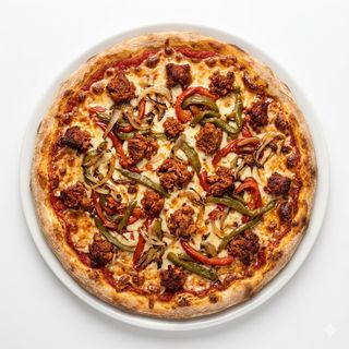 PIZZA ZORZA , PIMIENTO ROJO Y CEBOLLA