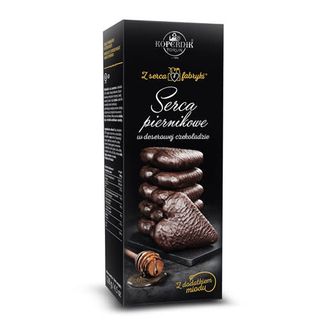 Serca piernikowe w deserowej czekoladzie 128g