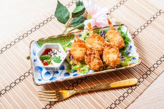 Tôm chiên - gamberi fritti