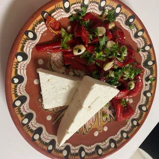 Печени чушки с чесън, Оцет и Магданоз