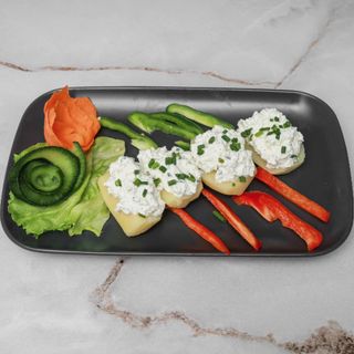 Pyra z gzikiem i szczypiorkiem