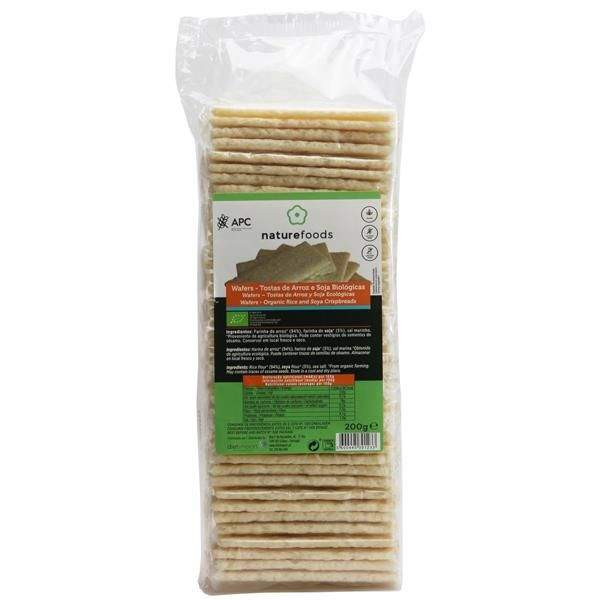 Wafers Arroz E Soja Bio  Naturefoods 200 Gramas
