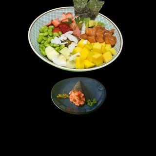 Poke Teriyaki E Temaki Salmão