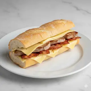 Bocata De Lomo Con Queso Y Bacon