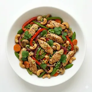 Pollo Con Verduras Y Anacardos