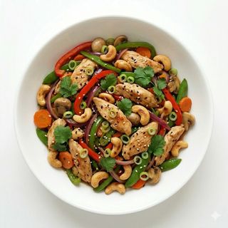 Pollo Con Verduras Y Anacardos