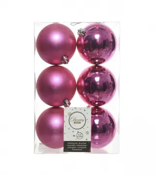 (209340) Ukras za jelku kugla 80mm flashingpink 6/1 22028