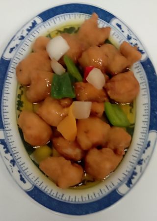 Pollo Frito  Con Salsa Agridulce