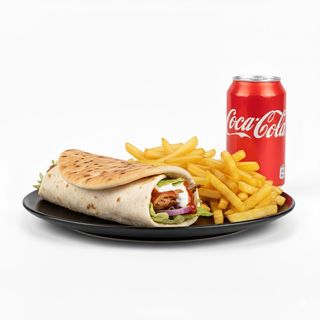 Piadina kebab & patatine piccole + Coca-Cola Lattina 330 ml