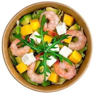 САЛАТ З МАНГО І КРЕВЕТКАМИ (220г)