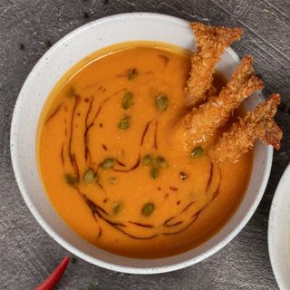 Тыквенный суп с креветками