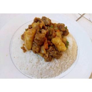 Half Rice, Half Katogo Matooke And Beef