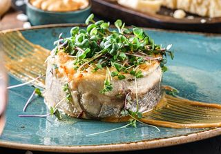 Gratin din file de dorado cu creveti