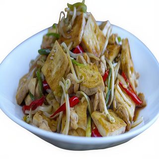 Cebollino y Brotes de Soja Salteado