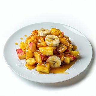 Banana, mela e ananas fritta