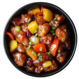 Cerdo agridulce con frutas