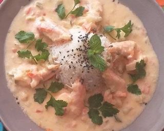 Bobó de Vegetais assados com Arroz Perfumado