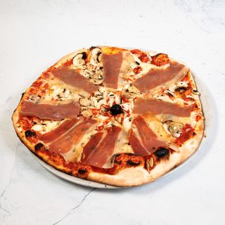 Pizza s pršutom i gljivama