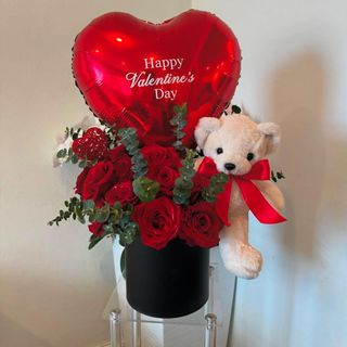 Aranjament urs si trandafiri 