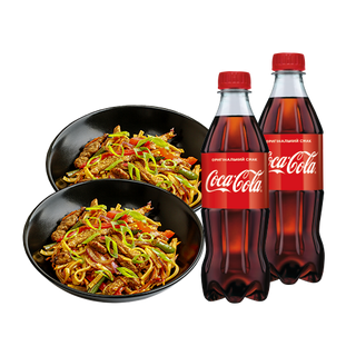 Комбо 2шт Удон з яловичиною+2штКоли 0,5л