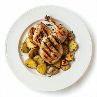 Pollo alla piastra con patate