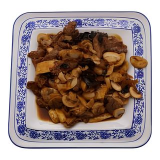 45. Пържен бамбук с китайски гъби (600гр)