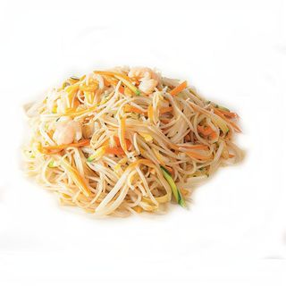 261 Spaghetti di riso con gamberi e verdure