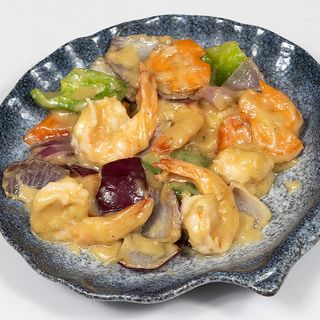 62.- Langostinos con Curry