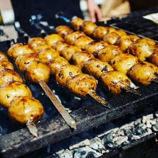 Овощной шашлык из картофеля