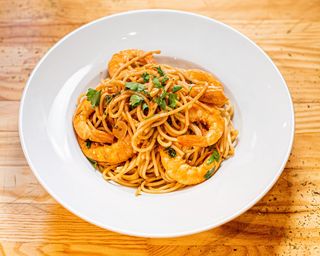 Esparguete com Gambas