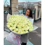 101 Trandafiri alb olandezi 90 cm-1m