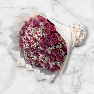 50 pieces of purple roses