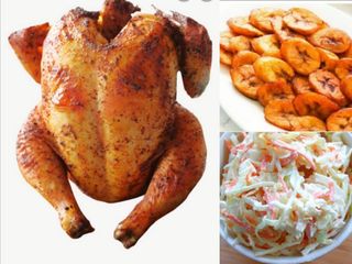 Whole Grilled Chicken With Fried Plantain