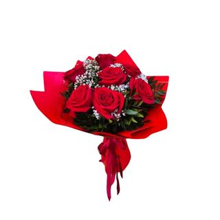 Okrugli buket sa 7 ruža