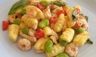 Njoke ili zeleni rezanci u umaku Gamberetti