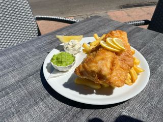 Jumbo beer battered cod and fries