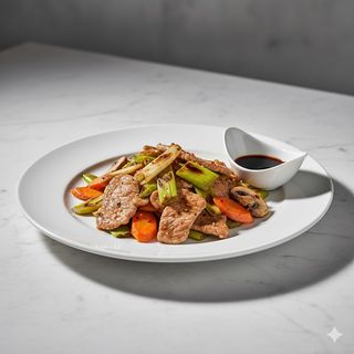 81-Maiale con porri alla piastra