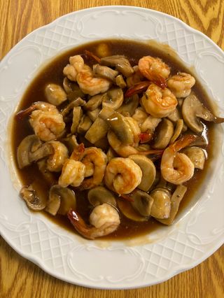 Gambas con champiñón