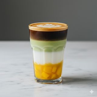 Mango matcha latte