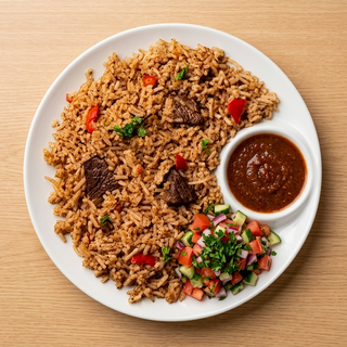 Swahili Beef Pilau With Ukwaju Sauce & Kachumbari