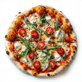 Pizza le bianche speck e stracciatella