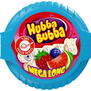 Hubba Bubba Mega Long guma de mestecat cu arome de capsuni, afine si pepene rosu 56 g
