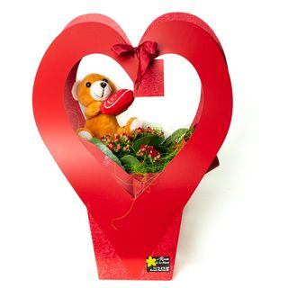 Bolso Corazón con Osito y plantas